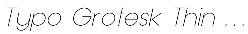 Preview Typo Grotesk Thin Italic