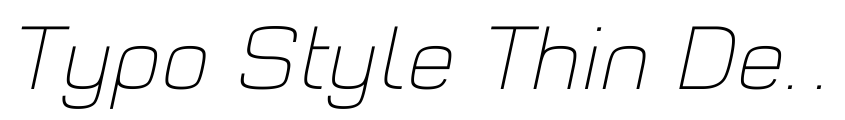 Preview Typo Style Thin Demo Italic