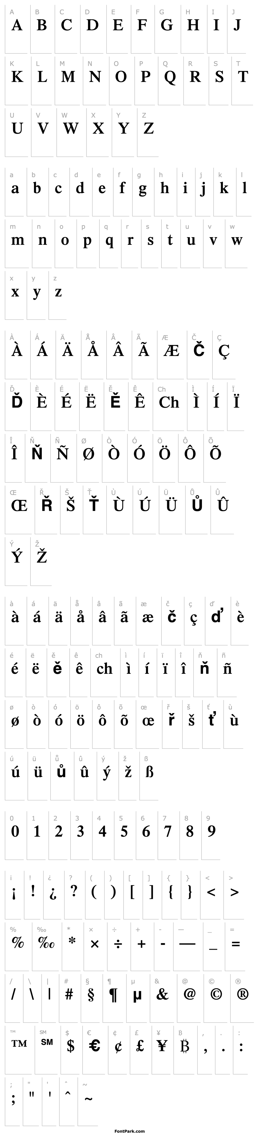 Přehled Times-Semibold