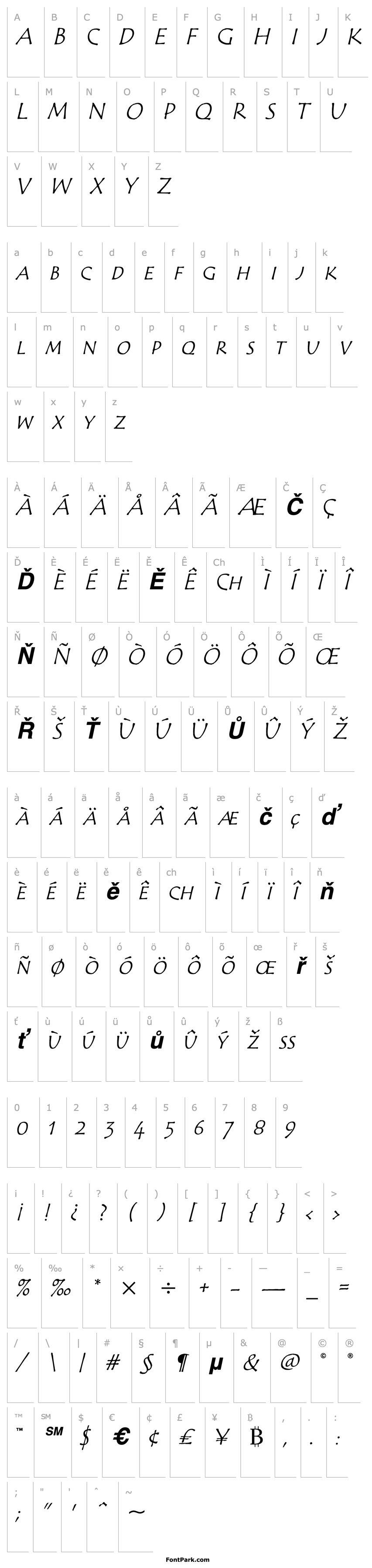 Overview TempusSansSCITC-Italic