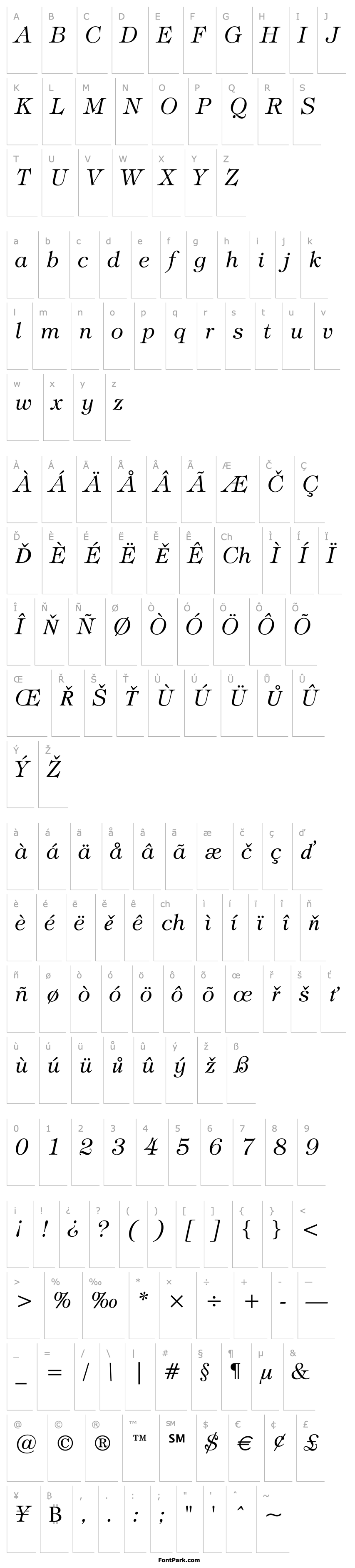 Overview Tiffany Light Italic BT