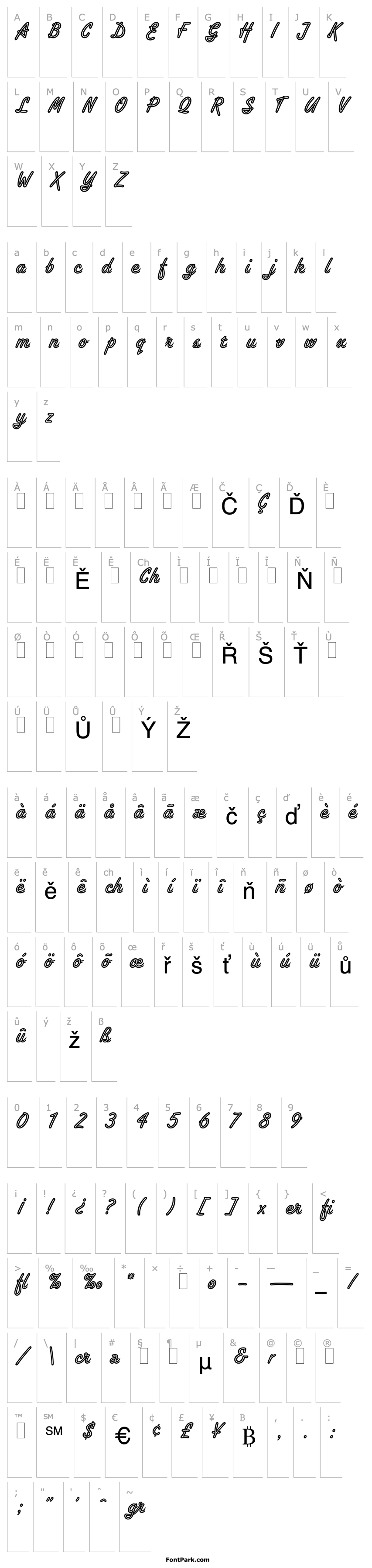 Overview Tropica Script LET Plain:1.0