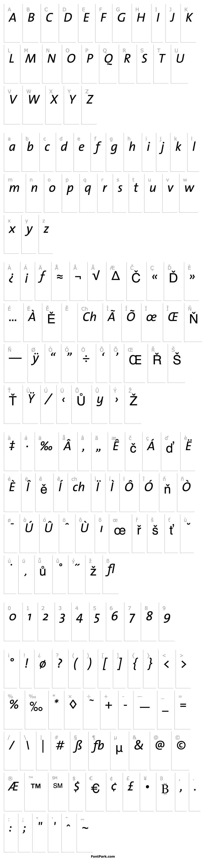 Přehled TheSans-Italic