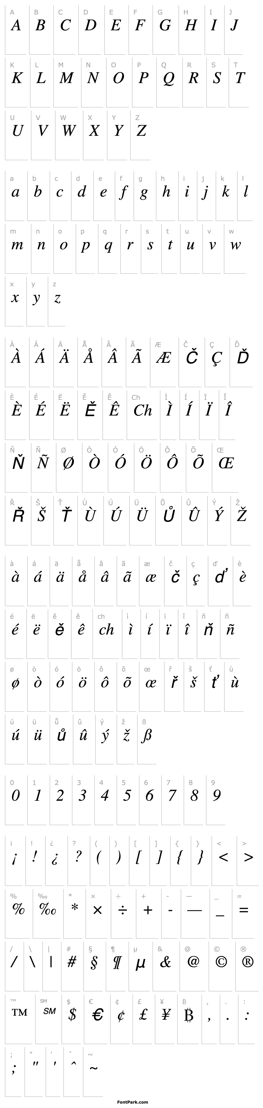 Overview Times Italic