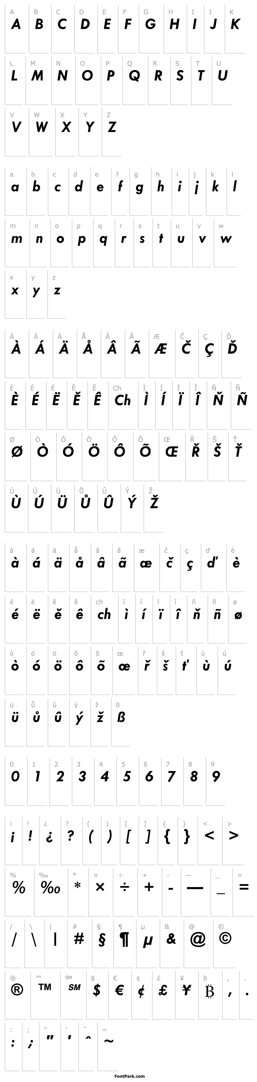 Overview Tw Cen MT Bold Italic