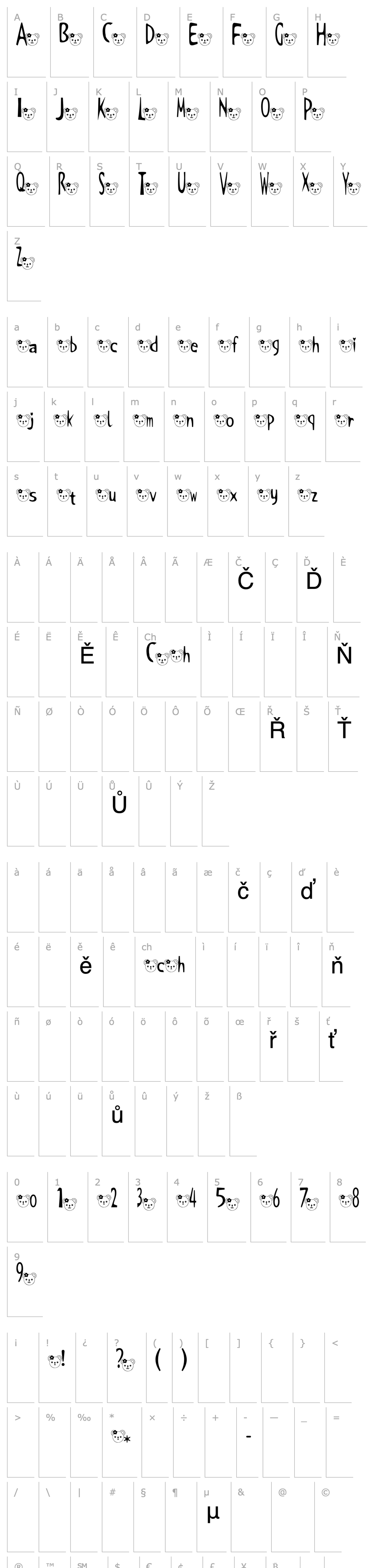 Overview t-kuma2 Font