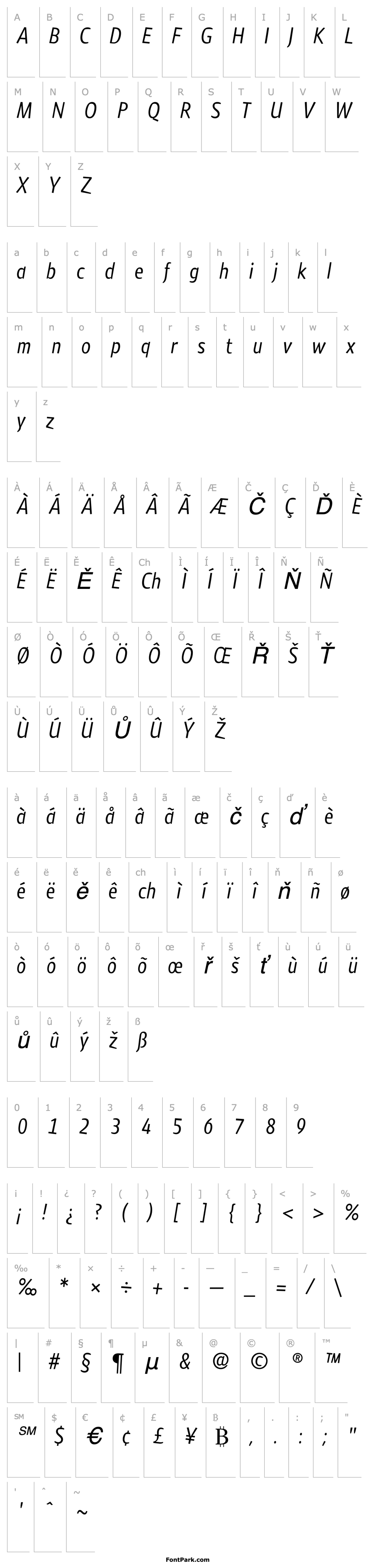 Přehled TabardEF-RegularItalic