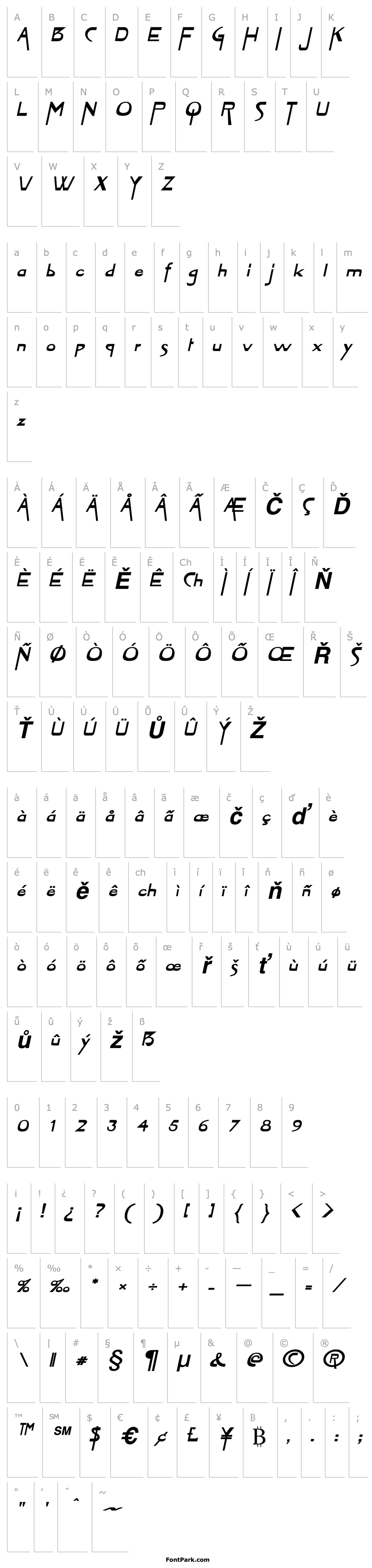 Přehled Tablet-Extended Bold Italic