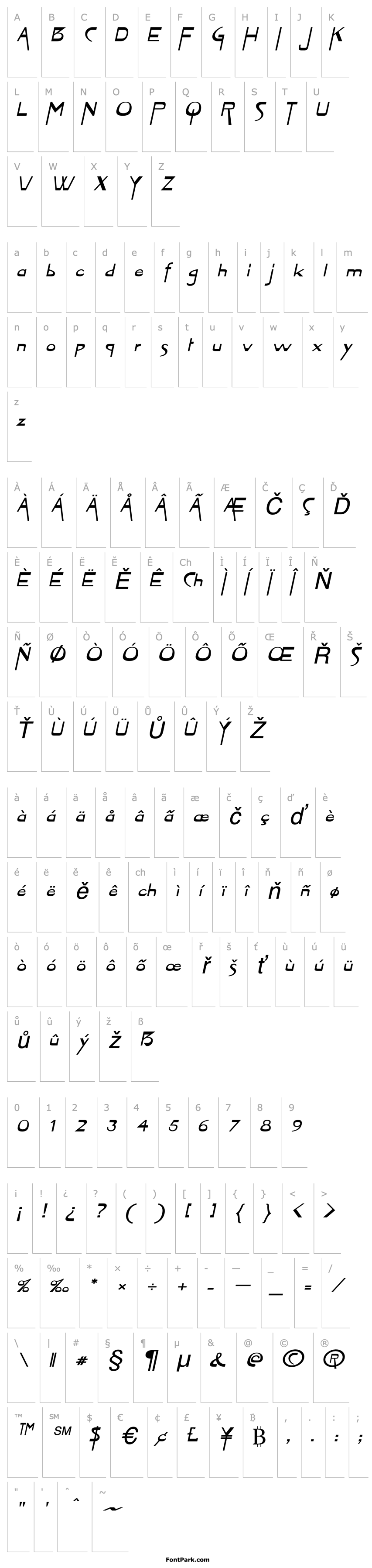 Přehled Tablet-Extended Italic