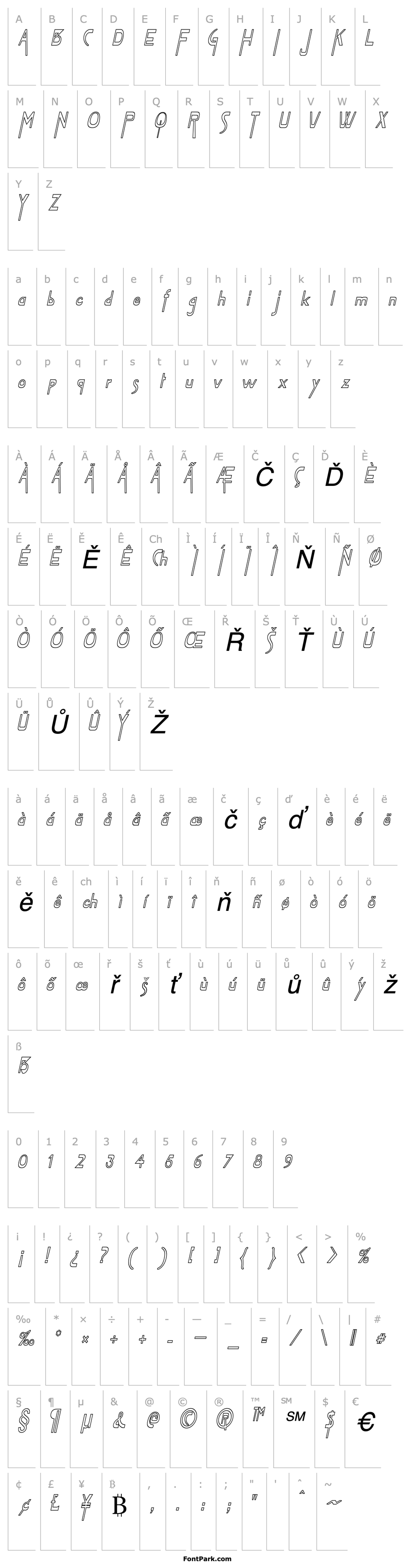 Přehled Tablet-Hollow-Condensed Italic