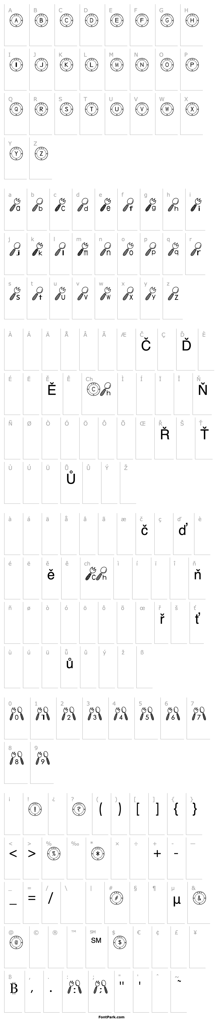 Overview Tableware Font