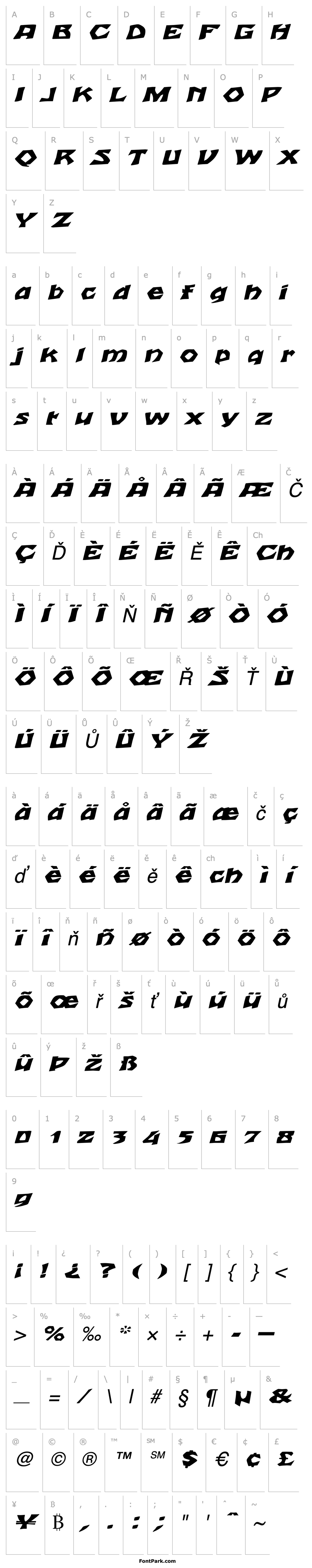 Přehled TalonExtended Italic