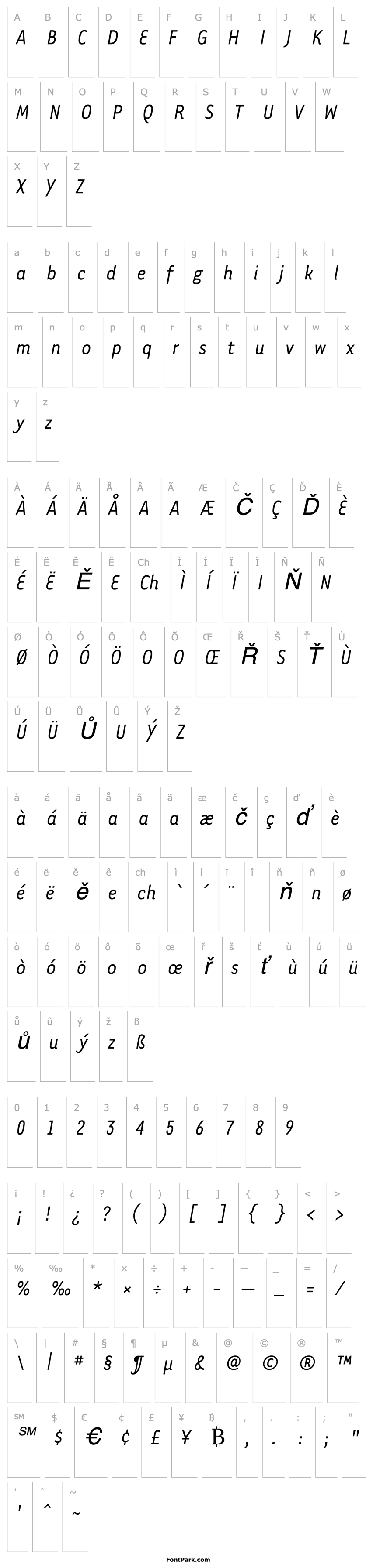 Overview Tarzana Narrow Italic