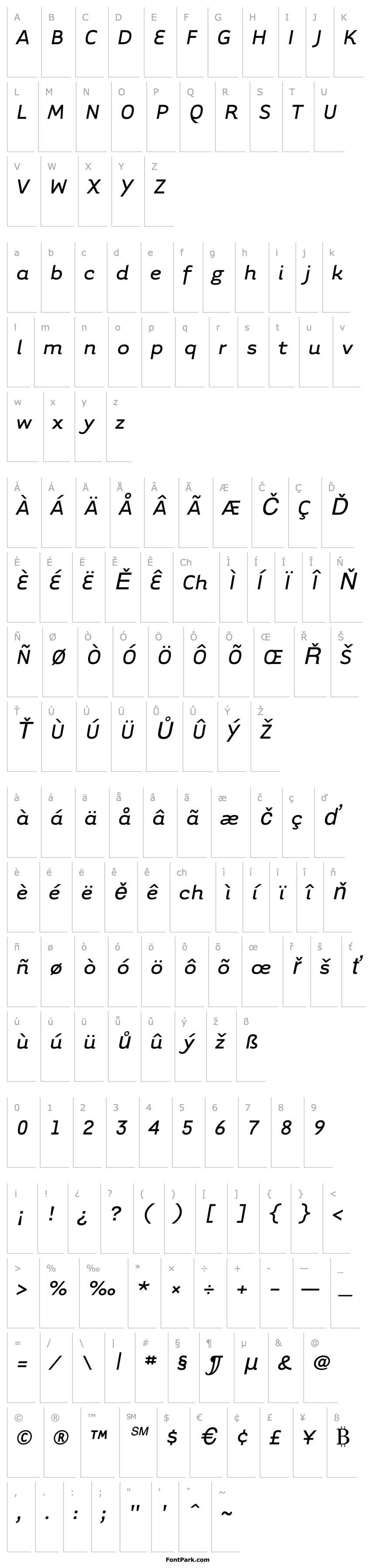 Přehled TarzanaWide Italic