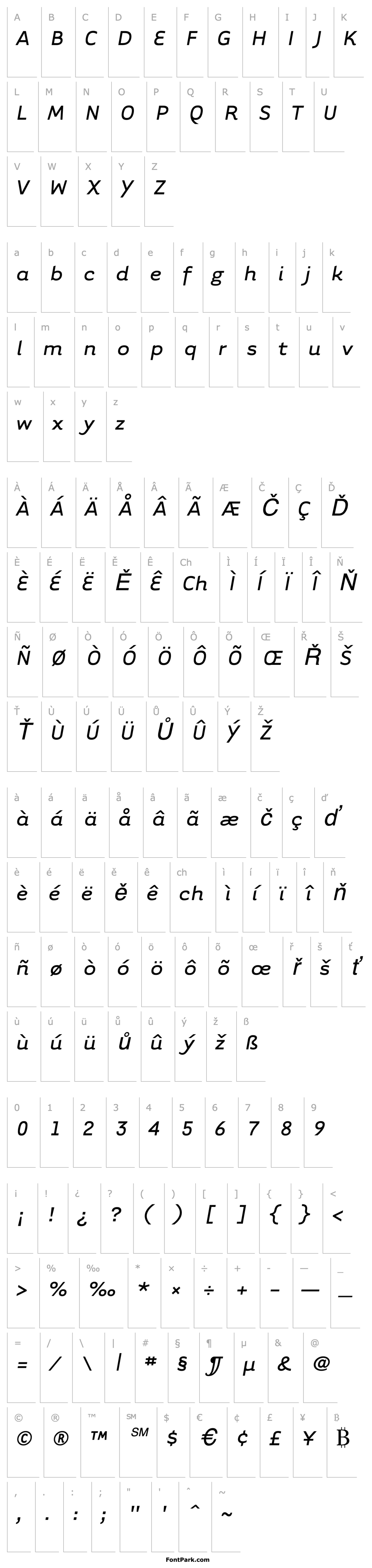 Přehled TarzanaWideItalic