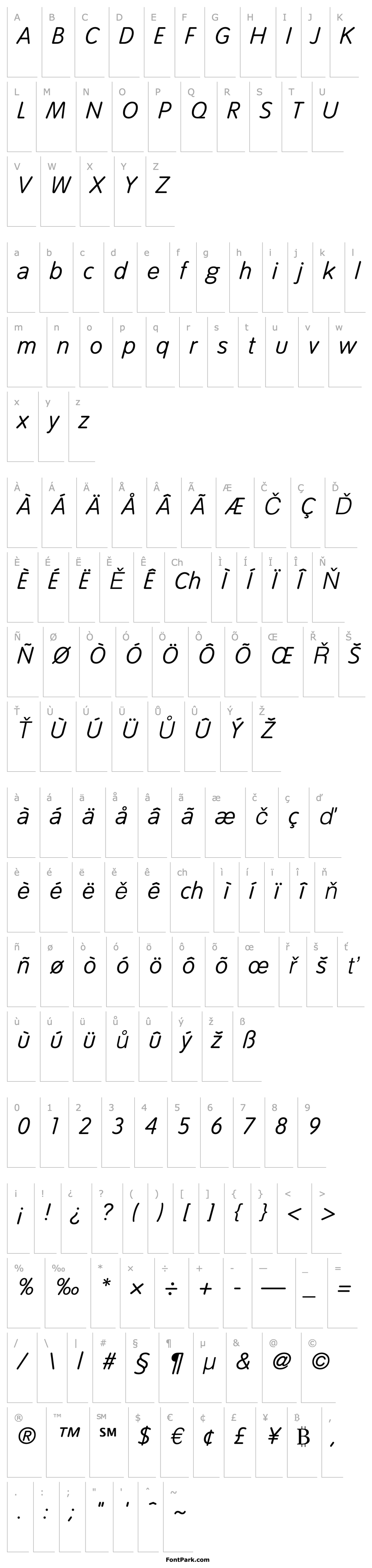 Přehled Tate-ThinItalic