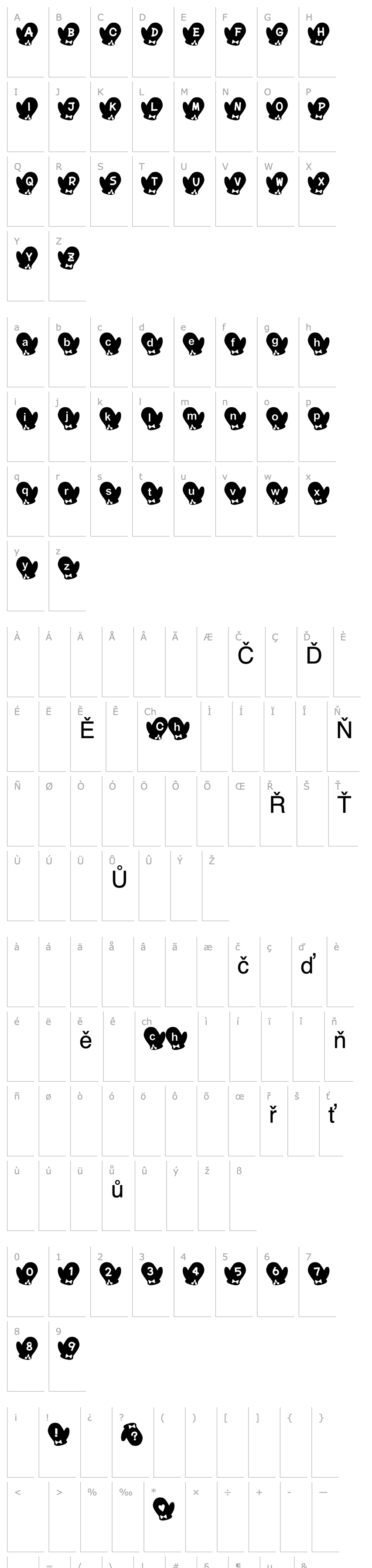 Overview Tebukuro Font