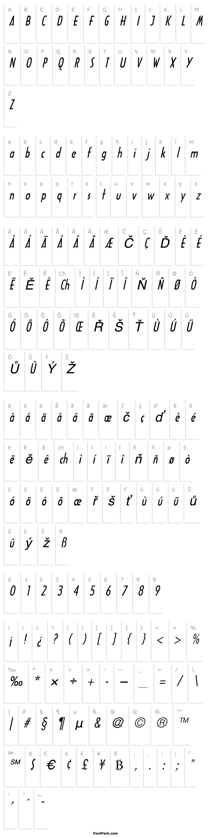 Přehled Tech Italic