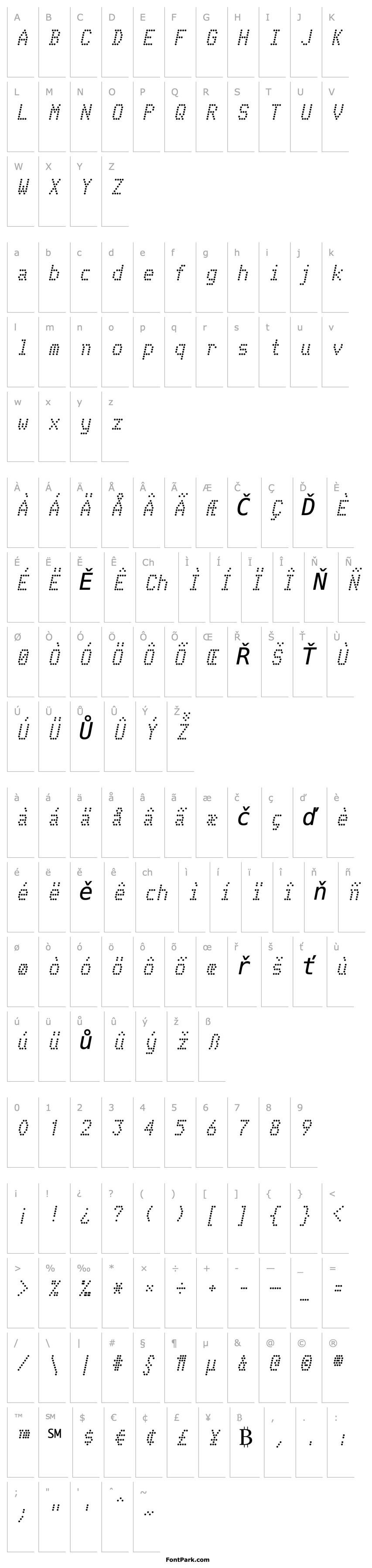 Přehled Telidon Italic