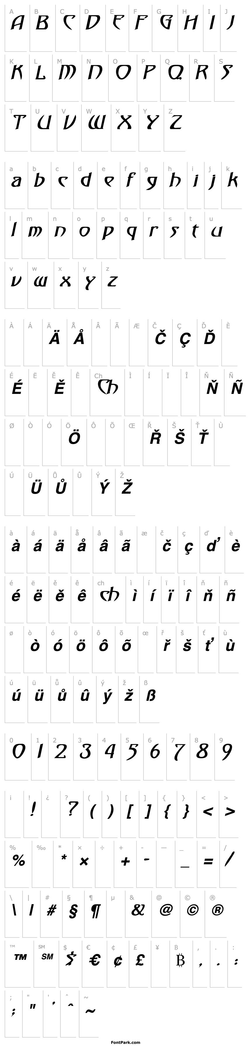 Overview Templar HeavyItalic