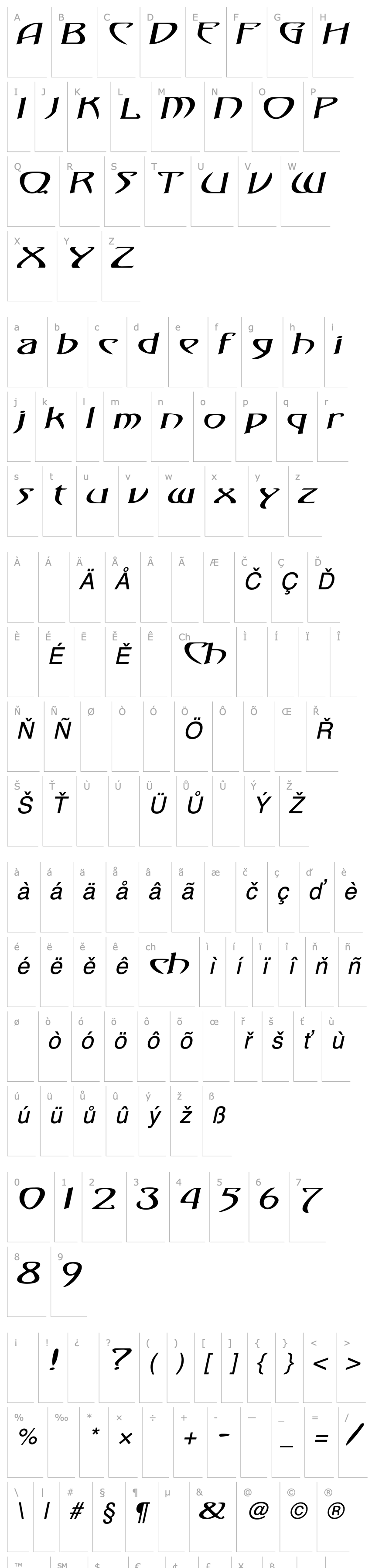 Overview TemplarExtended Italic