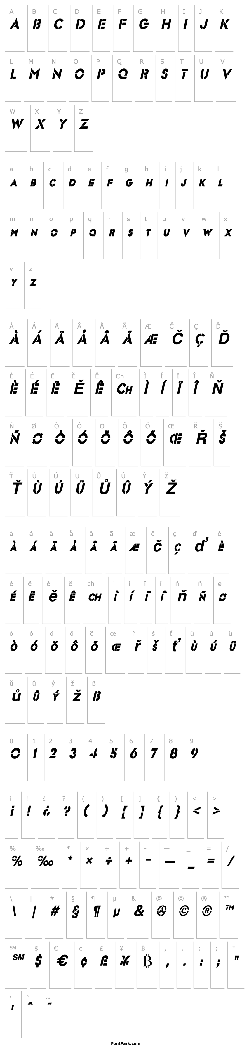 Overview Templett S Condensed BoldItalic