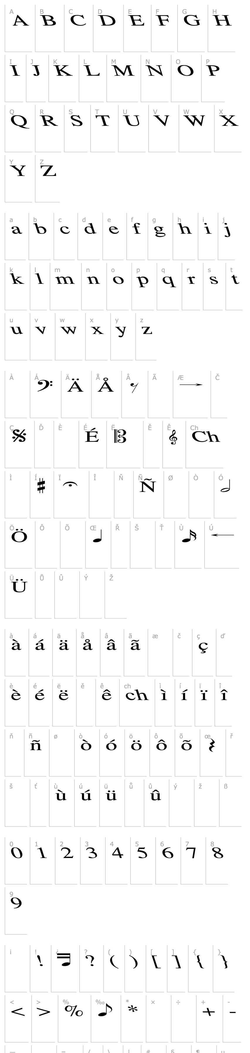 Přehled Tempo Font Ex Left