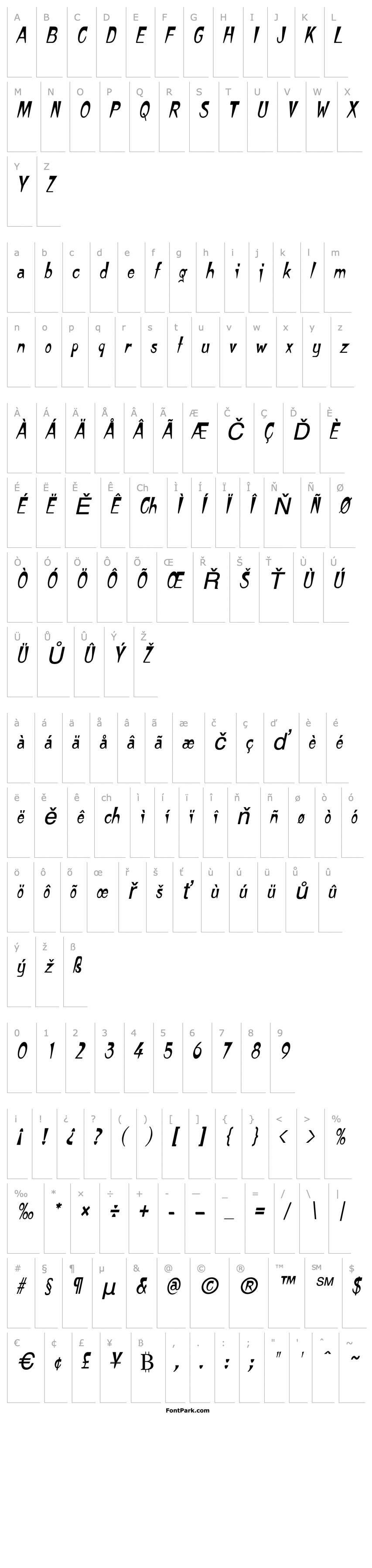 Overview TempuraNarrow Italic