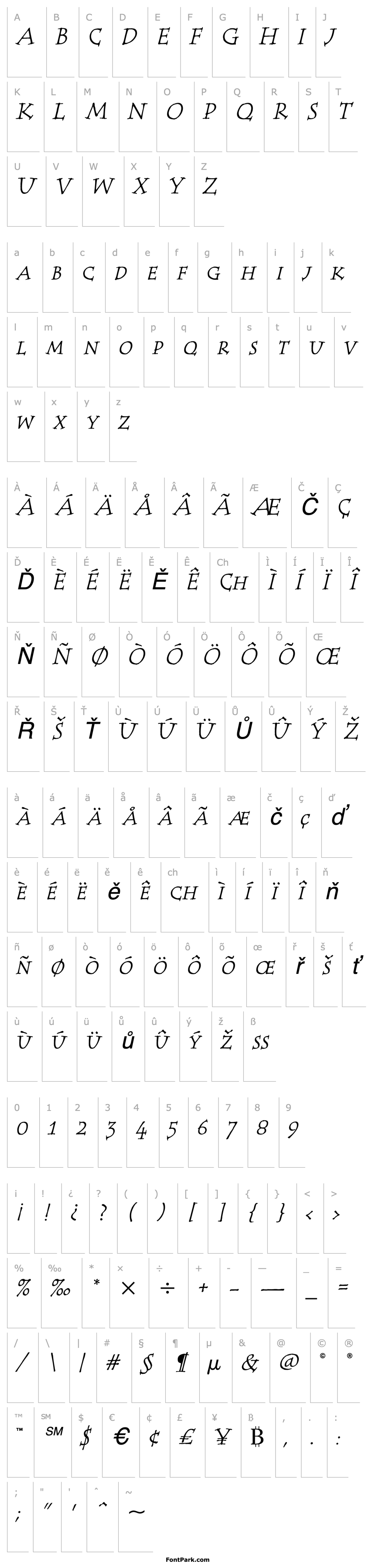 Overview Tempus SC ITC TT Italic