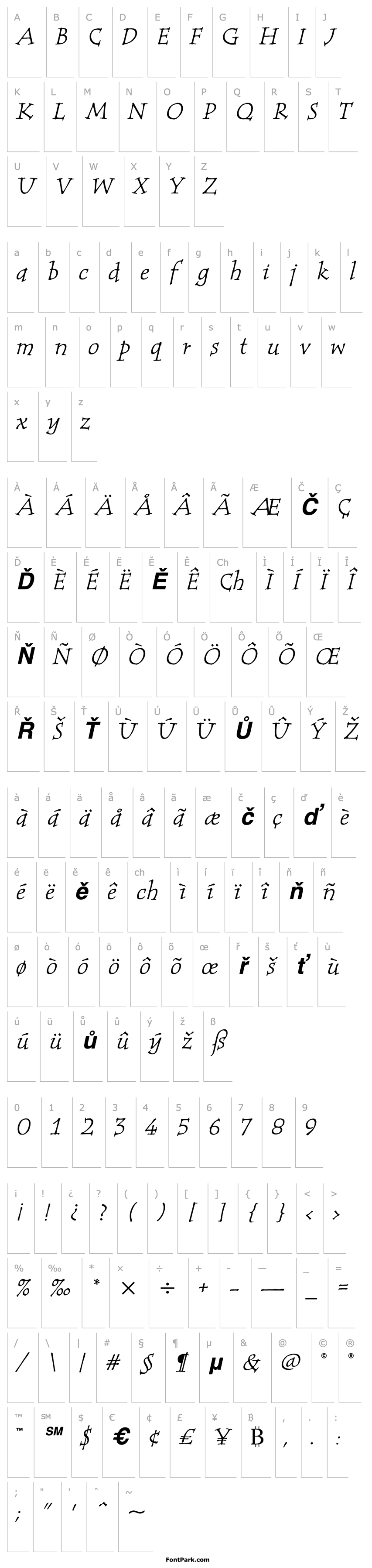 Přehled TempusITC-Italic