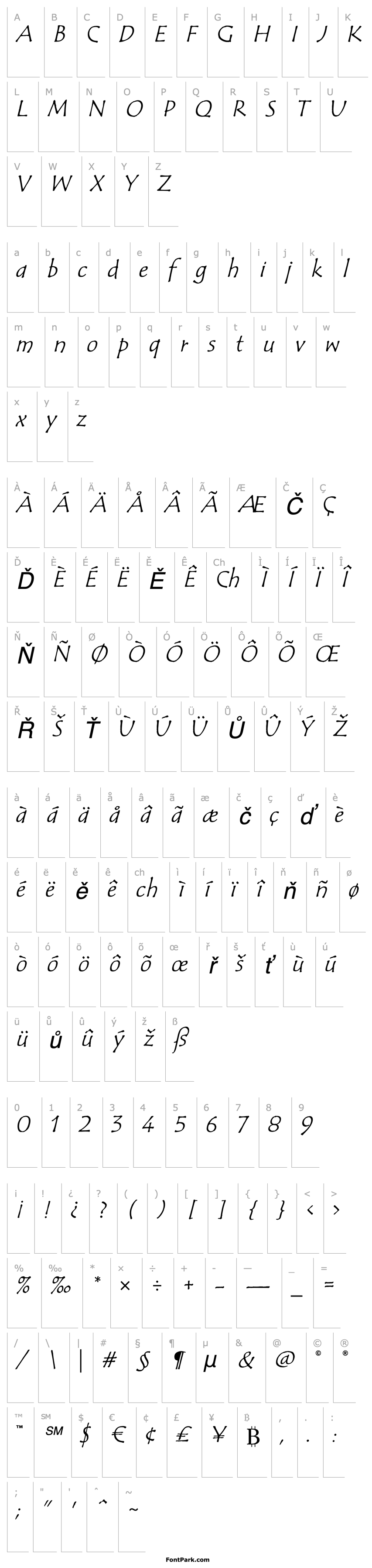 Overview TempusSansITCStd-Italic