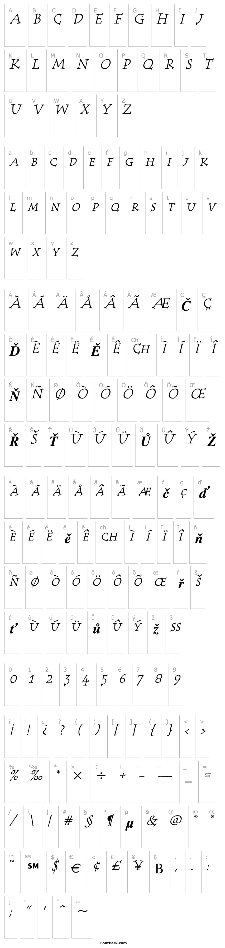 Přehled TempusSCITC-Italic