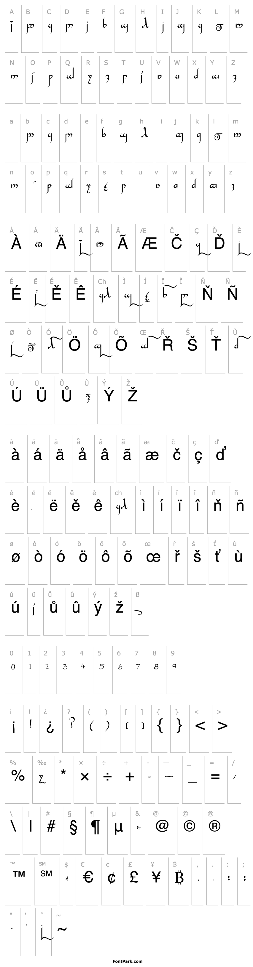 Overview TengwarGandalf Medium