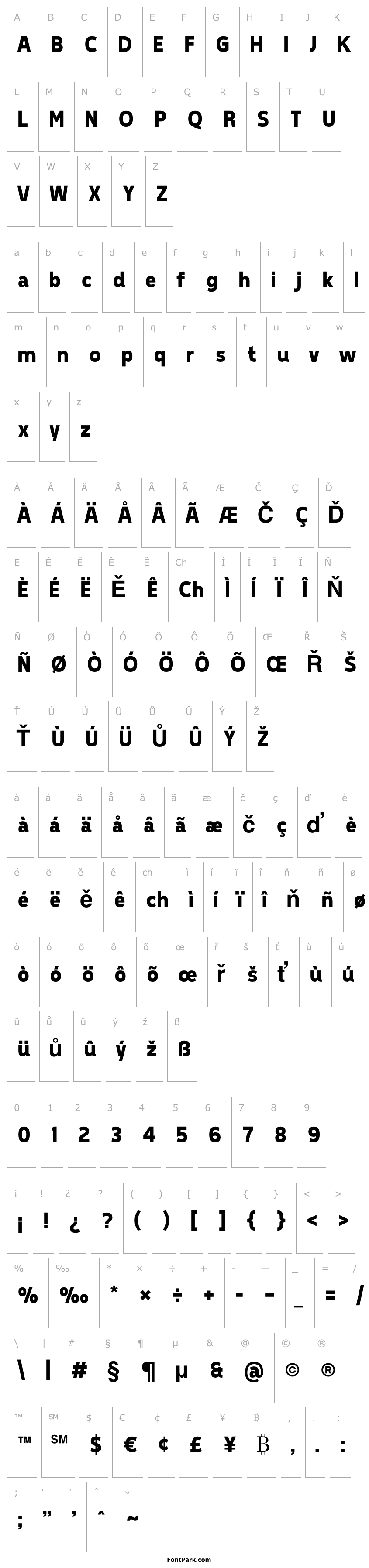 Přehled Tepeno Sans Bold