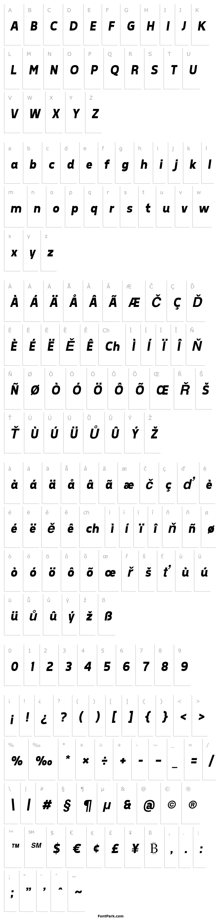 Overview Tepeno Sans Bold Italic