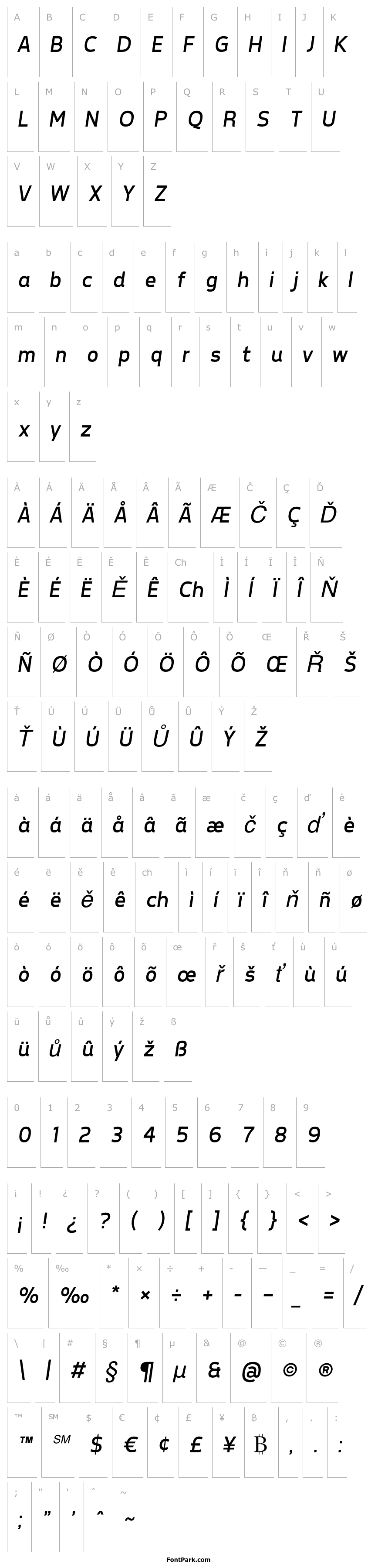 Overview Tepeno Sans Italic