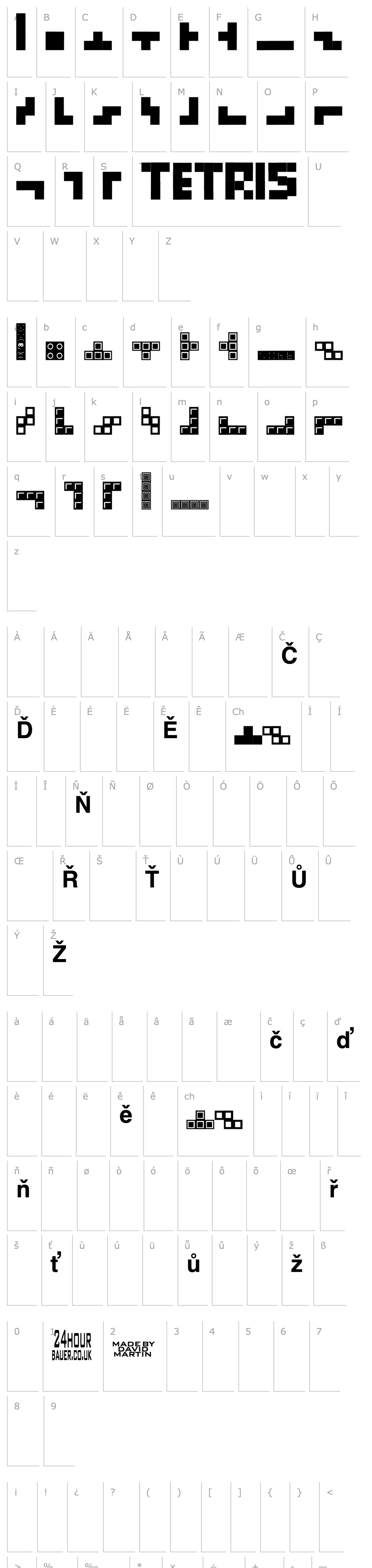 Overview Tetris Blocks
