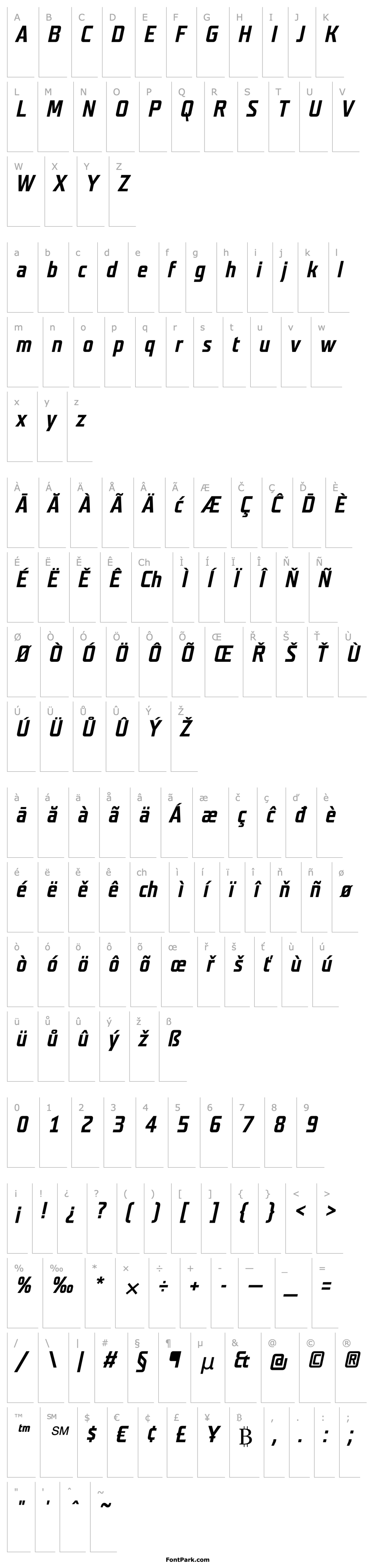 Overview TeutonFett-Italic