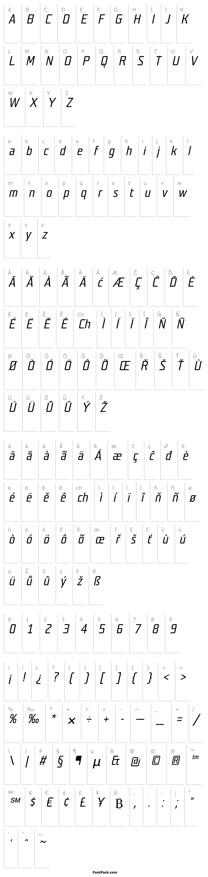 Overview TeutonMager-Italic