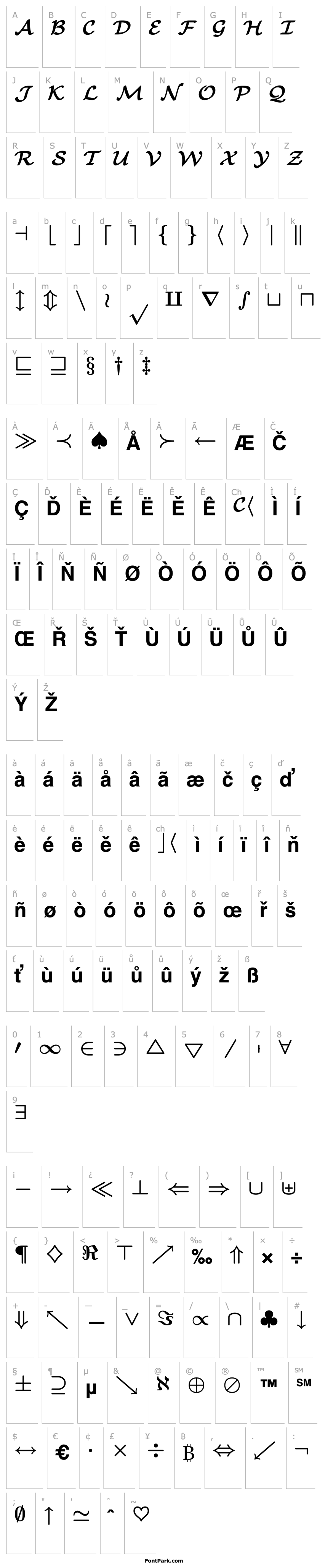 Overview TeXplus SY Bold