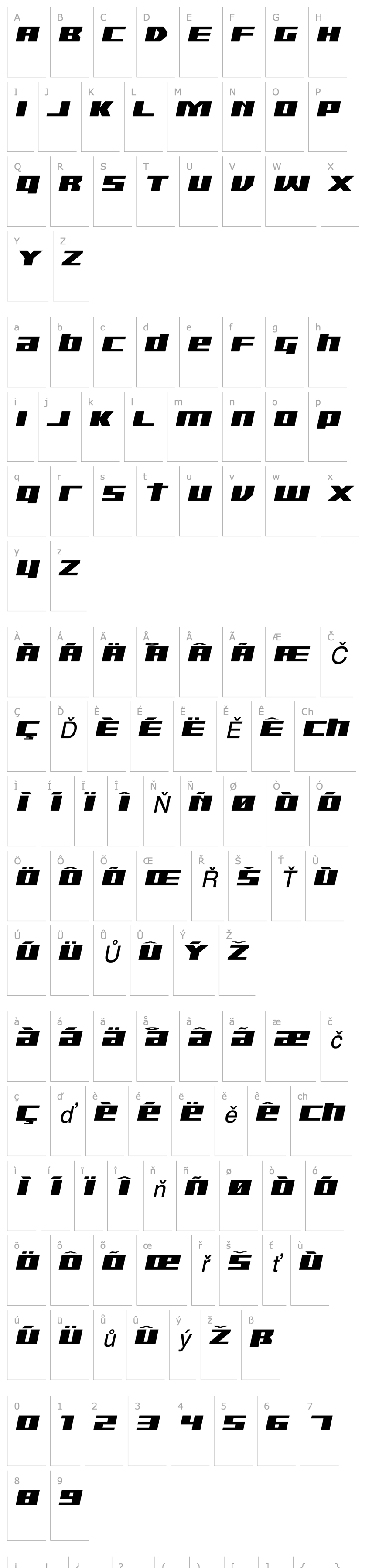 Overview TGR 3.0 E Italic