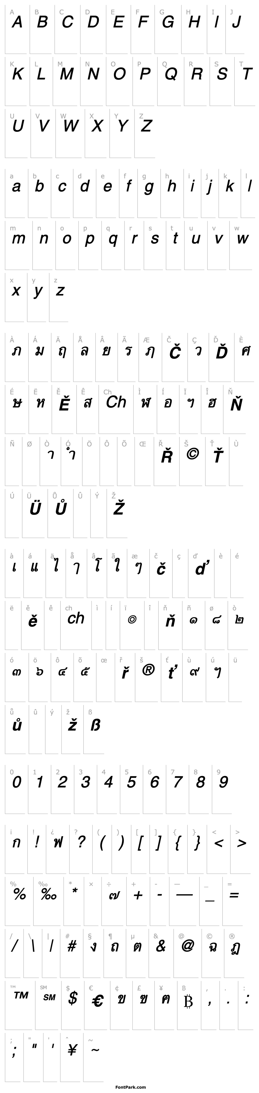 Overview ThaiBangkokSSK BoldItalic