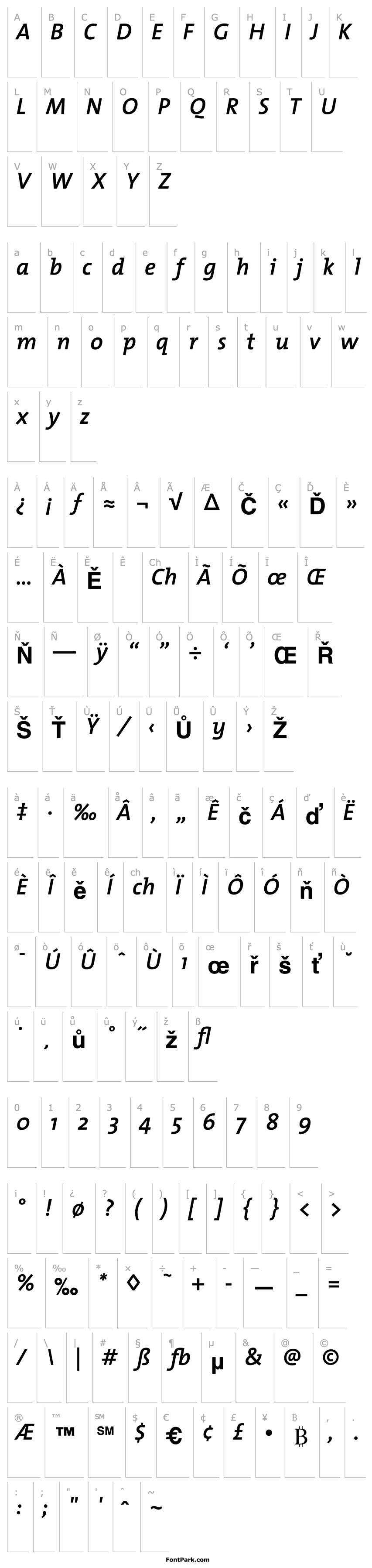 Přehled TheMix-SemiBold Italic