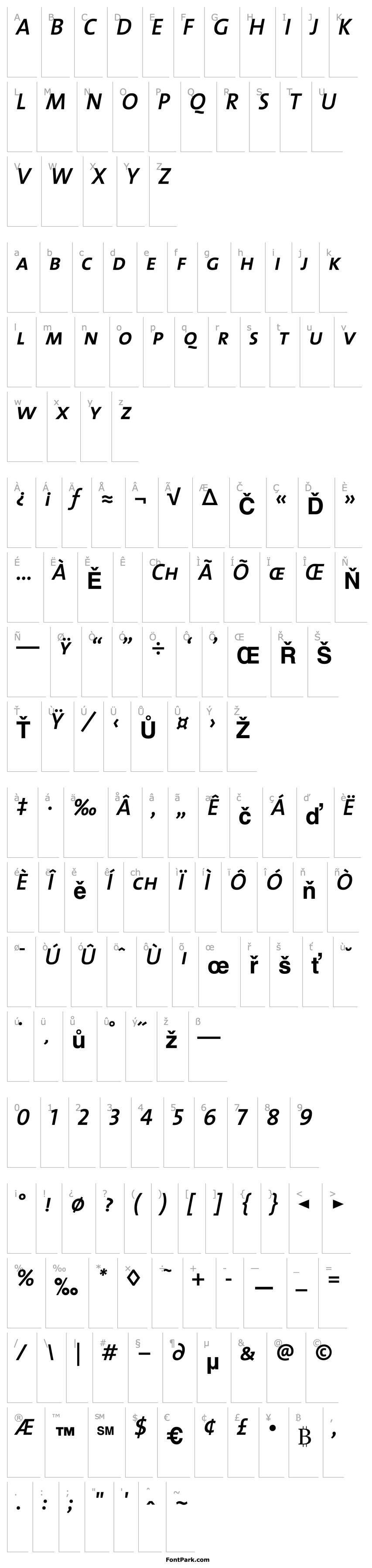 Přehled TheMixCaps-SemiBold Italic