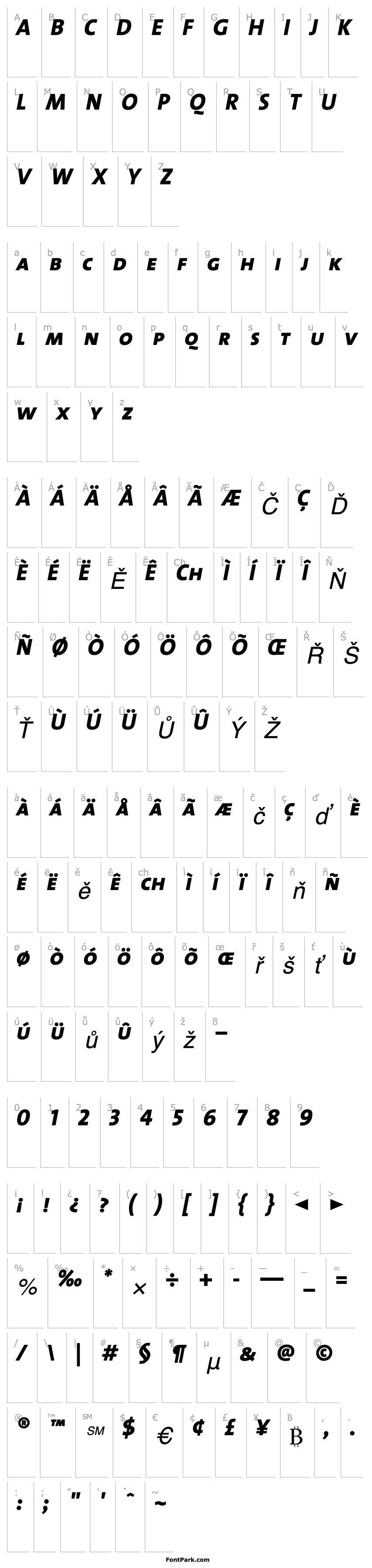 Overview TheSans ExtraBold Caps Italic