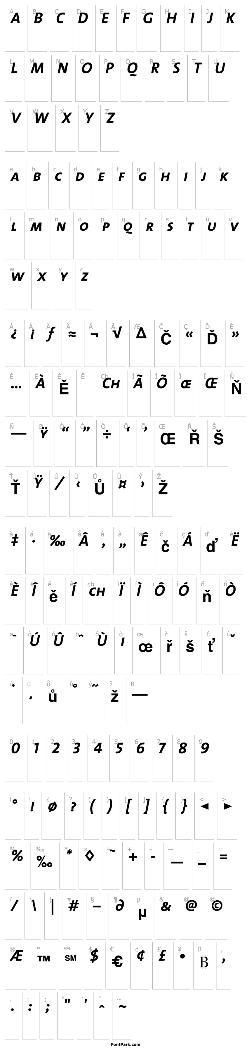 Overview TheSansCaps-Bold Italic