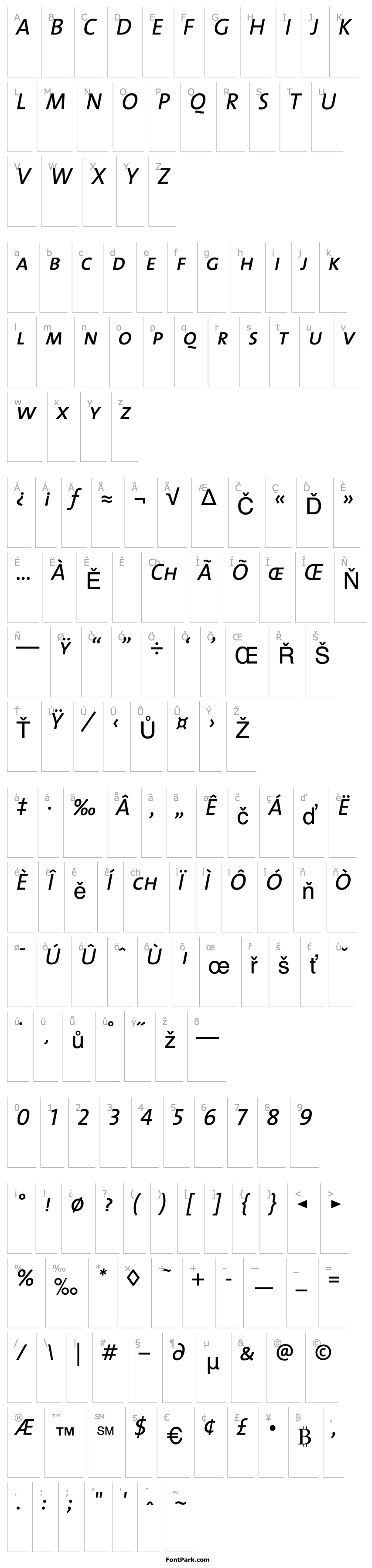 Overview TheSansCaps-Italic