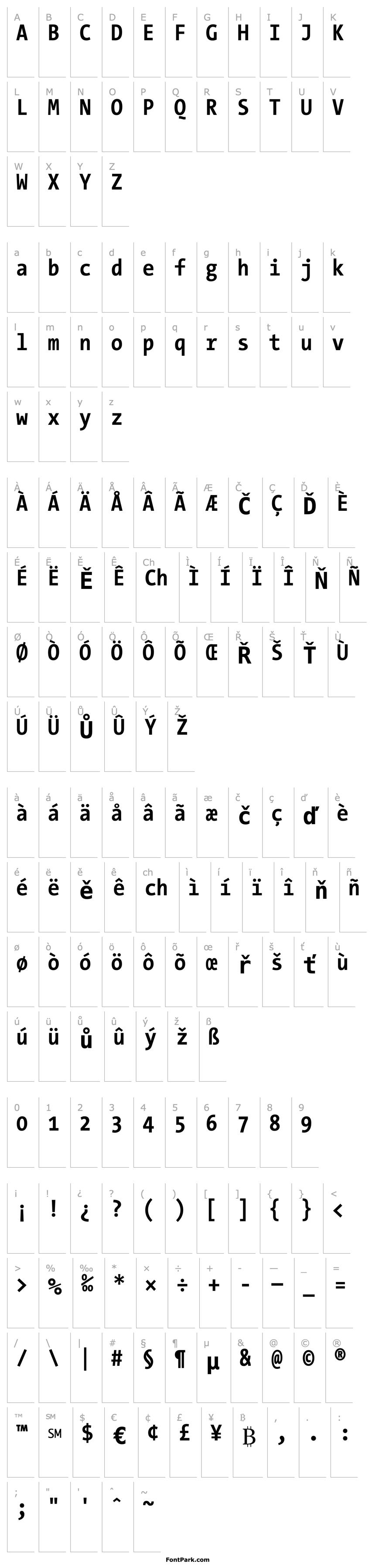 Přehled TheSansMonoCondensed Bold