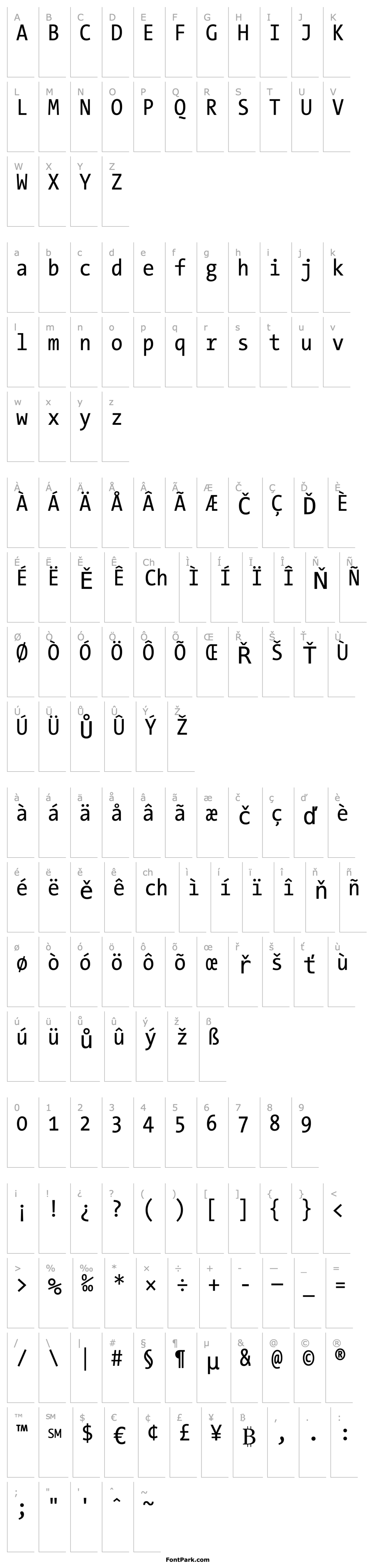 Overview TheSansMonoCondensed Plain