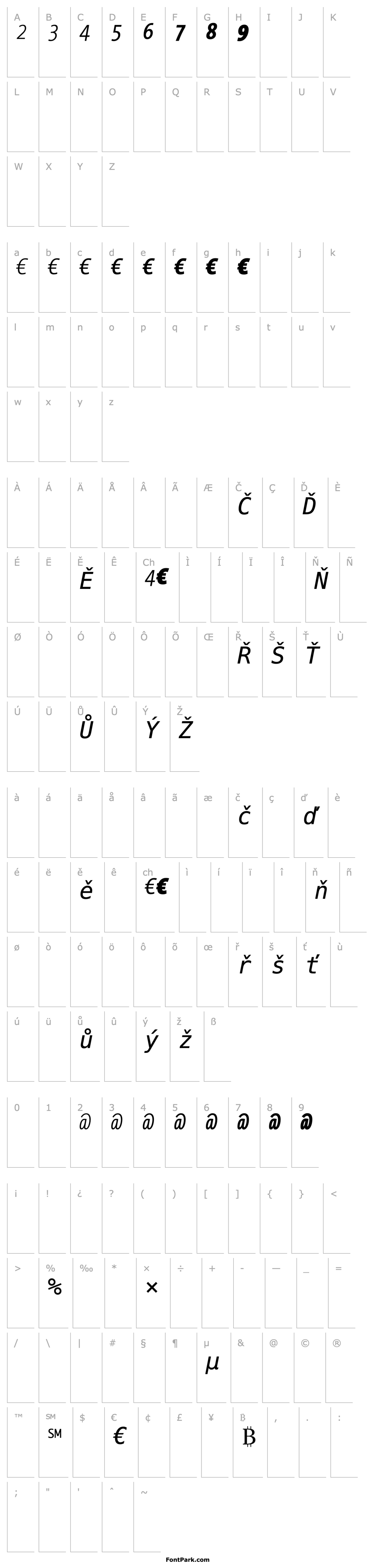 Overview TheSansMonoConEuro Italic